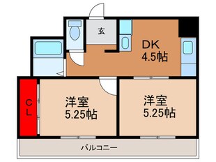 ハイツ三喜屋の物件間取画像